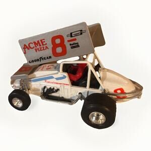Vintage MC Toy Sprint/Outlaw Diecast Friction Car Acme Pizza #8 Macau 4.75"